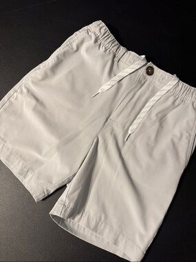 Boys Light Gray Casual Drawstring Shorts